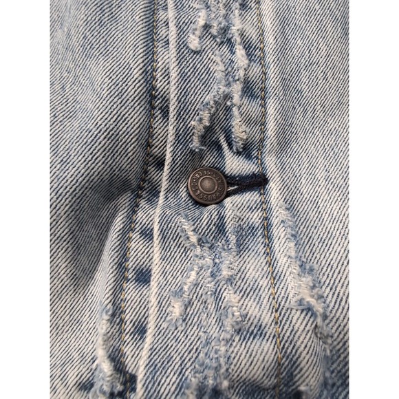 Levi's Denim Trucker Jacket Men's Small Blue Medium Wash Distressed S40116 - Picture 7 of 16